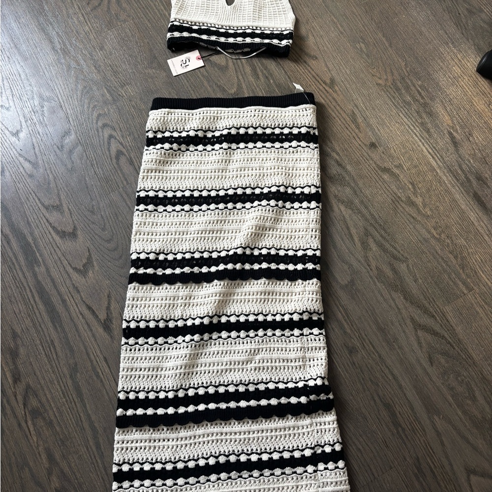 Sincerely Jules Black and Cream Knit Set